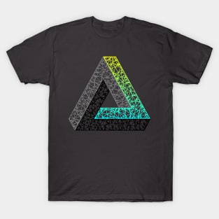 M.C. Escher Triangle (Cyan Yellow Gradient) T-Shirt